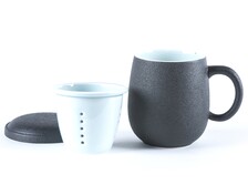 Ceramiczny kubek do herbaty z pokrywką i filtrem - Porcelana